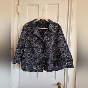 Style & Co Floral Black and White Women's Jacket